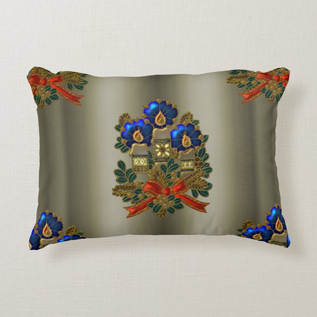 Coussins Décoratifs Bougies et couronne de Noël (Devant)