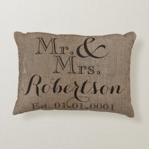 Coussins Décoratifs Boule-Look Rustique Mariage personnalisable