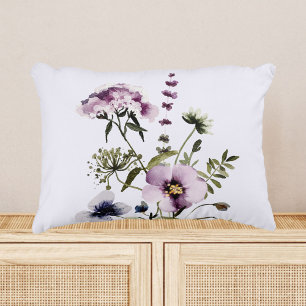 Coussins Décoratifs Bouquet de fleurs sauvages violettes aquarelle flo