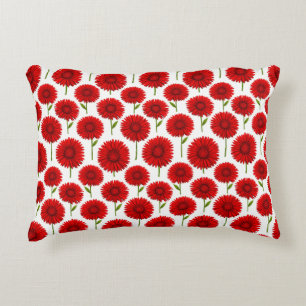Coussins Décoratifs Bouquet de Gérbera Rouge
