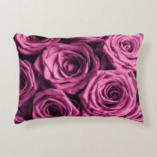 Coussins Décoratifs Bouquet de roses violets, fleurs fleuris arrière -