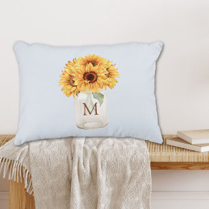 Coussins Décoratifs Bouquet de tournesols rustique aquarelle dans un p