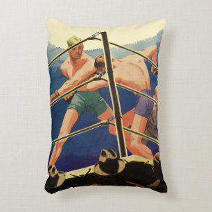 Coussins Décoratifs Boxe vintage, Boxers pendant un match