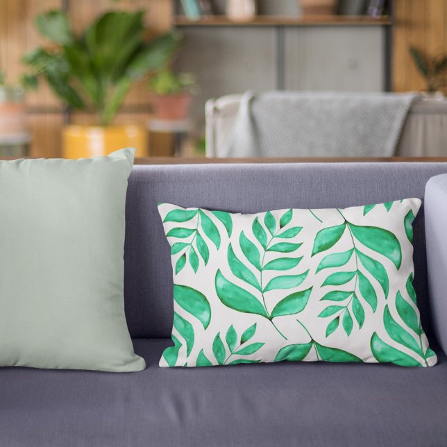 Coussins Décoratifs Branches d'aquarelle simples - vert (Créateur téléchargé)