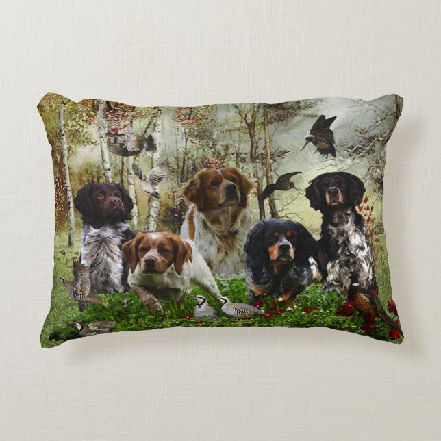 Coussins Décoratifs Bretagne Espagnols, chasse aux oiseaux (Devant)