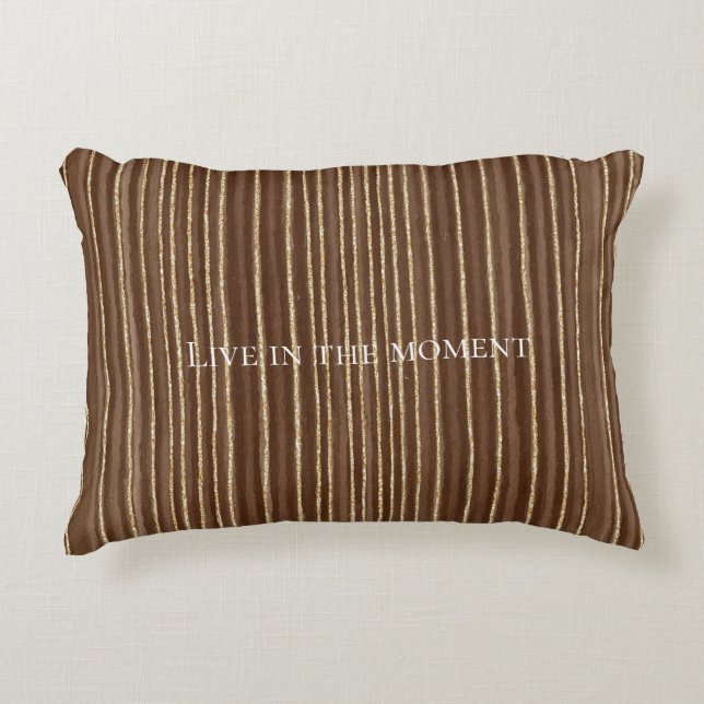 Coussins Décoratifs Brown Gold Stripes Christmas   (Devant)