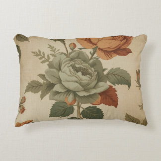 Coussins Décoratifs Brûlé orange Sage Vert Vintage Floral Impression