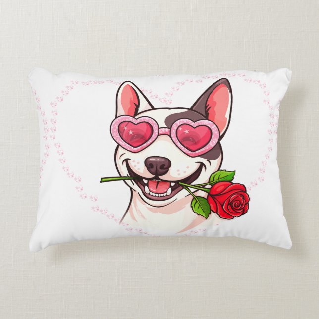 Coussins Décoratifs Bull terrier heureux (Devant)