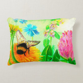 Coussins Décoratifs Bumblebee sur le pandelion