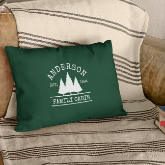 Coussins Décoratifs Cabine Nom de famille Forest Green