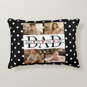 Coussins Décoratifs Cadeau personnalisé pour papa avec 4 photos et poi