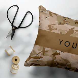 Coussins Décoratifs Cailloux de camouflage du désert, Votre nom, Perso