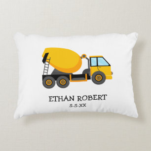 Coussins Décoratifs Camion de construction en ciment jaune Little Boy