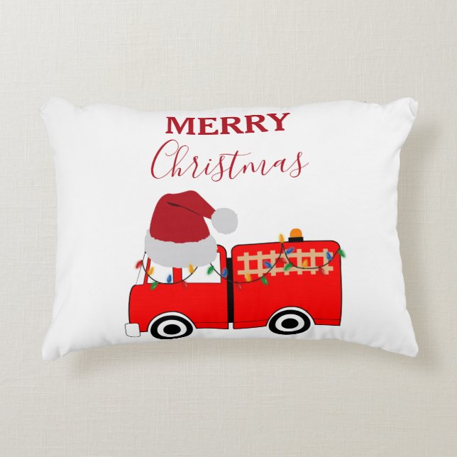 Coussins Décoratifs Camion de feu rouge de Noël (Devant)