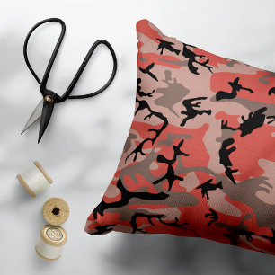 Coussins Décoratifs Camouflage rouge et Brown, Armée