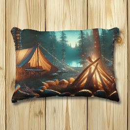 Coussins Décoratifs Camping avec de jolies lumières