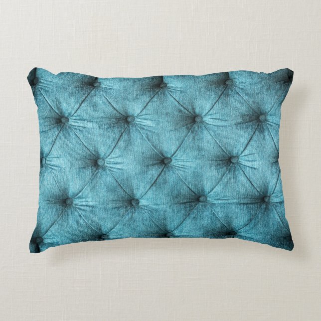 Coussins Décoratifs Canapé en velours turquoise Gros plan (Devant)