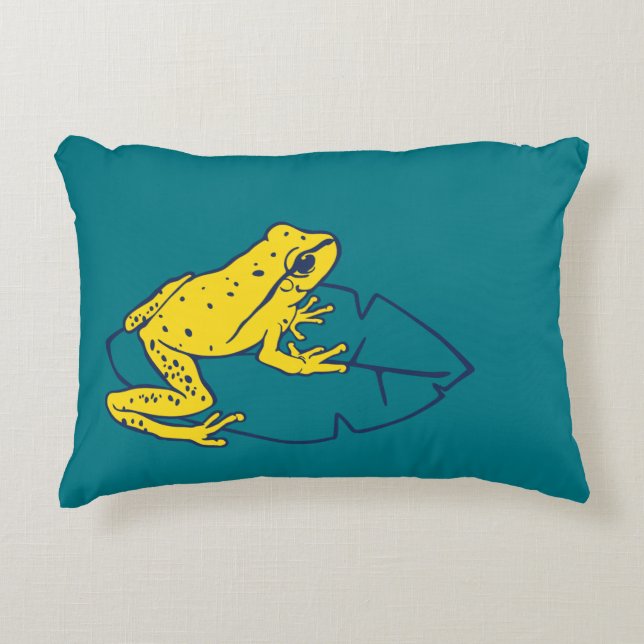 Coussins Décoratifs Carreau jaune de grenouille (Devant)