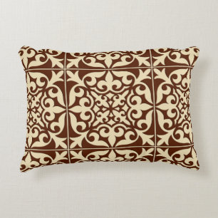 Coussins Décoratifs Carrelage marocain - chocolat et beige