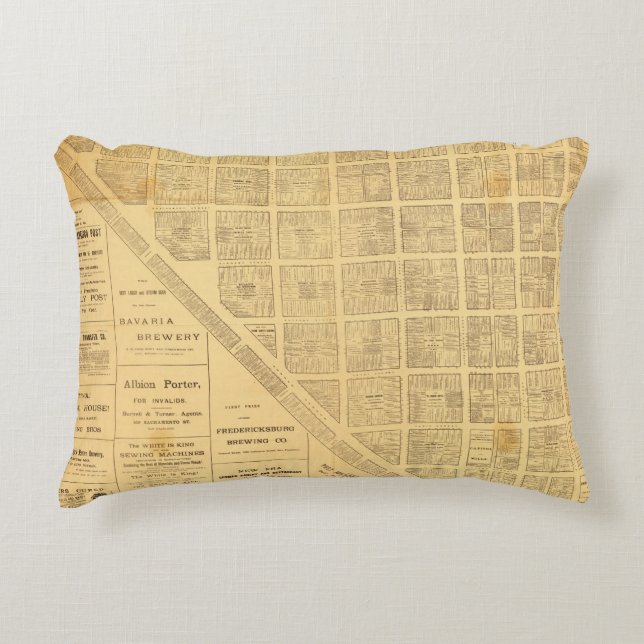 Coussins Décoratifs Carte d'affaires de San Francisco (Devant)