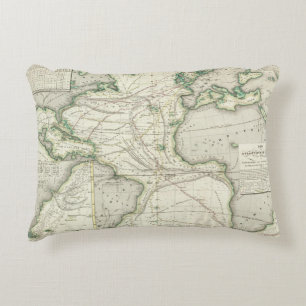 Coussins Décoratifs Carte de l'Océan Atlantique