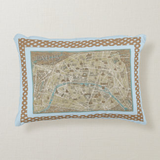 Coussins Décoratifs Carte de PARIS bleue Topiaire