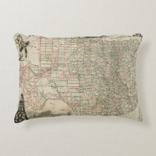 Coussins Décoratifs Carte du Texas avec des frontières du comté