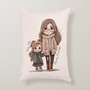 Coussins Décoratifs Caution adorable mère et fille (5)