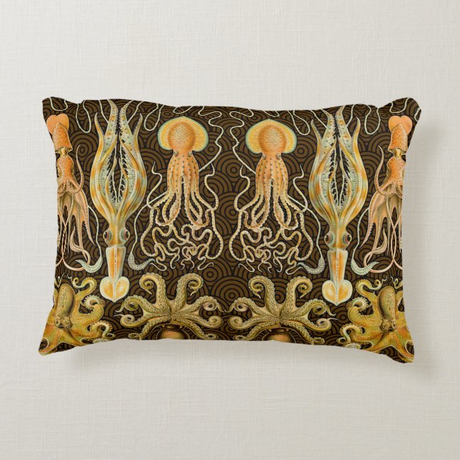Coussins Décoratifs Cephalopod poulpe calmar Nature marine (Dos)