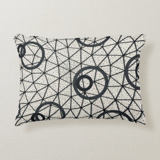 Coussins Décoratifs Cercles Abstraits noirs et blancs (Devant)