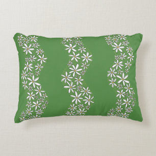 Coussins Décoratifs Chaîne de marguerite Fleur laide rayures blanc ver