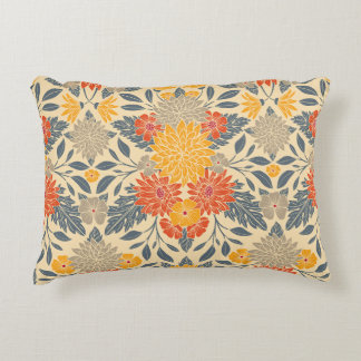 Coussins Décoratifs Chaleureux Jaune, Orange & Bleu Floral