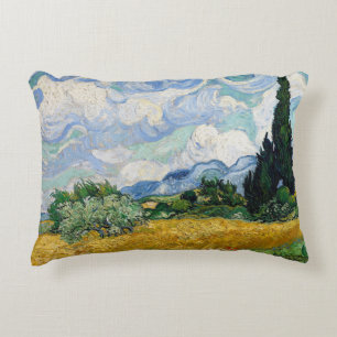 Coussins Décoratifs Champ de blé aux cyprès par Vincent Van Gogh