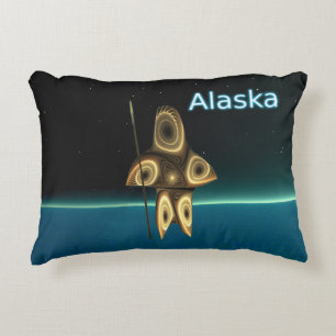 Coussins Décoratifs Chasseur inuit fractal - Alaska