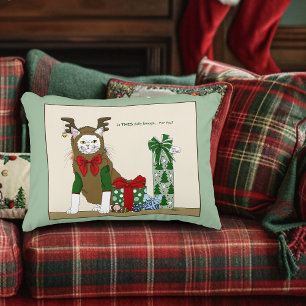 Coussins Décoratifs Chat blanc Noël joyeux drôle