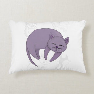 Coussins Décoratifs Chat gris couchage et chaton Doodet Draps couvertu