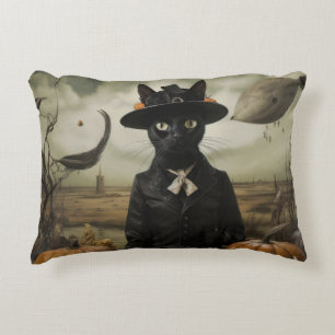 Coussins Décoratifs Chat Sorcière avec Citrouilles
