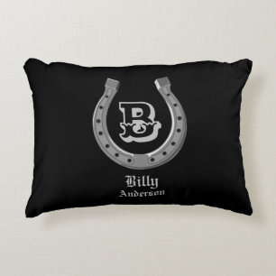 Coussins Décoratifs Chaussure Cheval Cowboy Monogramme personnalisé