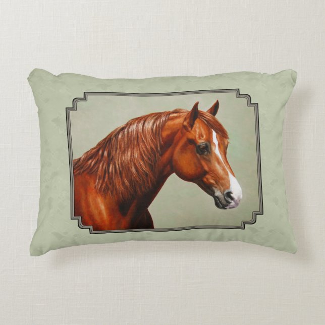Coussins Décoratifs Chestnut Morgan Cheval Sage Vert (Devant)