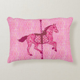 Coussins Décoratifs Cheval de carrousel - Rose Fuchsia