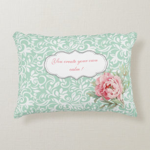 Coussins Décoratifs Chic Elegant Damask, Rose, Message Motivationnel