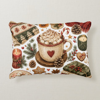 Coussins Décoratifs Chocolat Chaud de Noël Cosy Hiver Hygge Rustique