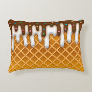 Coussins Décoratifs Chocolat Et Vanille De Cône De Lafle De Crème De