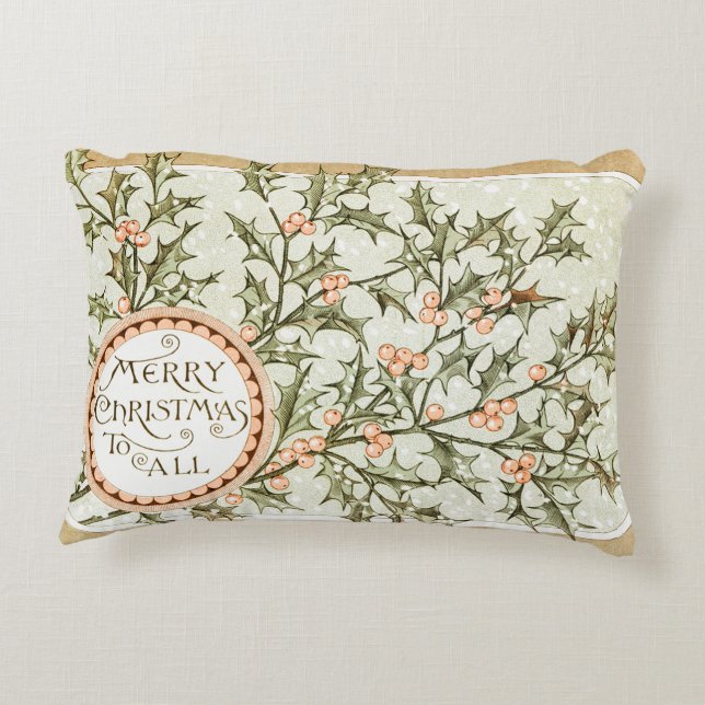 Coussins Décoratifs Christmas Holly Jolie Antique Salutation (Dos)
