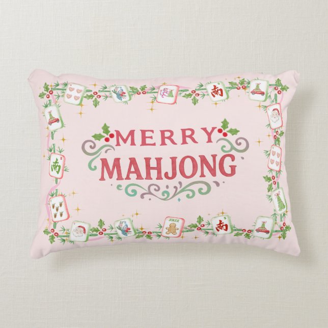 Coussins Décoratifs Christmas Merry Mahjong (Devant)