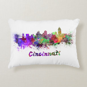 Coussins Décoratifs Cincinnati skyline in watercolor