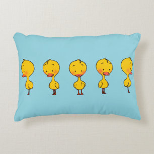 Coussins Décoratifs Cinq mignons Canards Jaunes Caricaturés