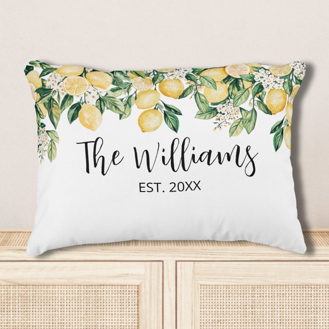 Coussins Décoratifs Citronnier jaune monogramme (In situ)