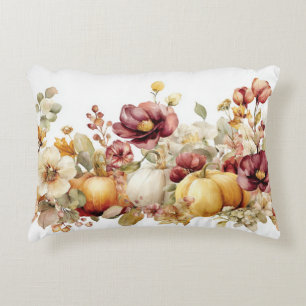 Coussins Décoratifs Citrouilles d'automne et fleurs Motif d'automne