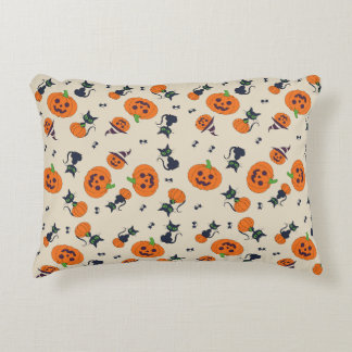 Coussins Décoratifs Citrouilles et chats noirs mignons pour Halloween